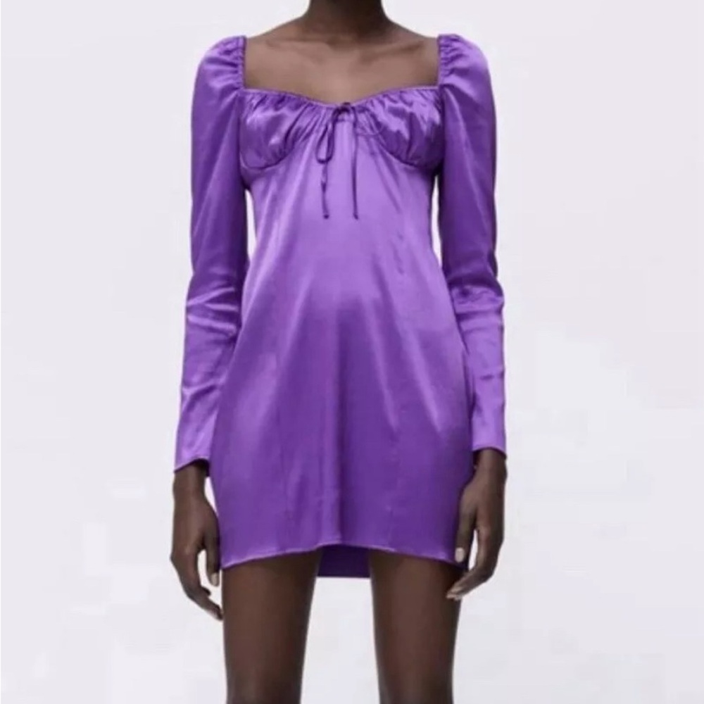 ZARA purple long sleeve dress